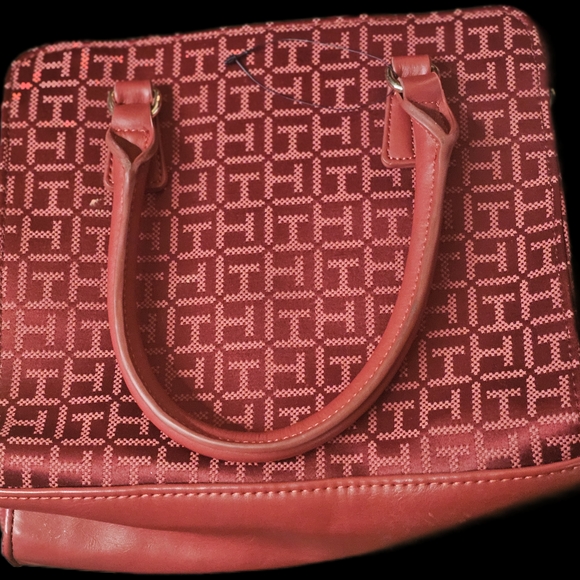 Tommy Hilfiger Red Patterned Satchel - Picture 2 of 3
